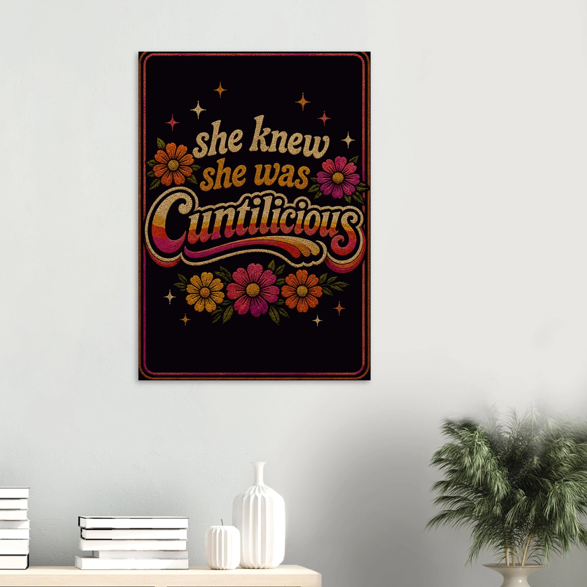 Bold feminist art print from the Dangerous Women series. Retro vintage style, free worldwide shipping. A4–A1 sizes available.