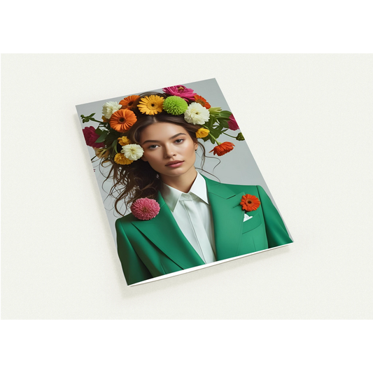 Pack of 10 blank folded art cards featuring Charlotte from Those Blooming Women. A5 or A6. 350gsm silk card & premium envelopes. Perfect for gifting.