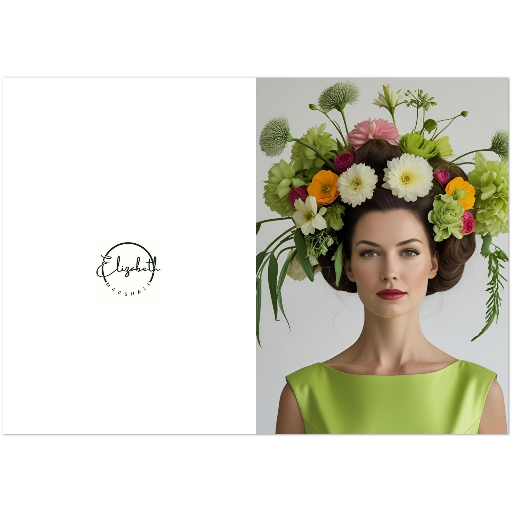 Art cards with Claire vintage 1960s fashion and flower crown 