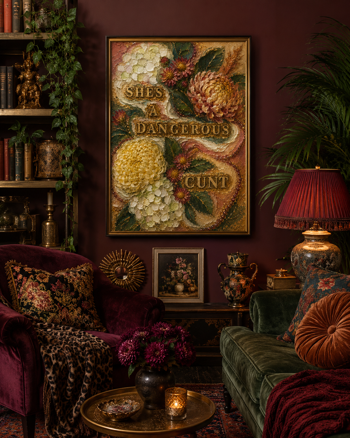 Bold floral feminist art print from the Dangerous Women series. Fierce, feminine & unapologetic. 