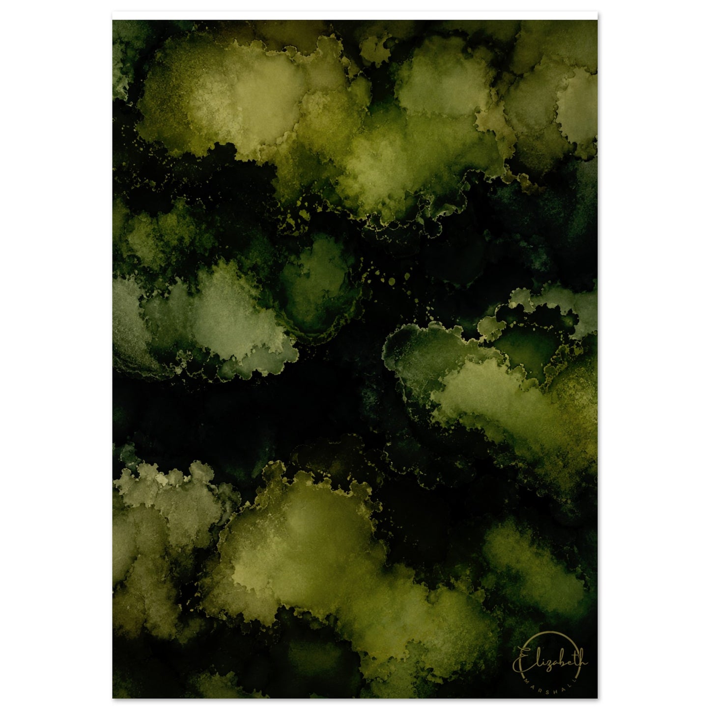Into the Forest pulls you in like stepping between trees, deep greens layered over deeper greens, blooms half-hidden in shadow, a palette that feels ancient and alive at the same time. This is a print that doesn't sit quietly on a wall. It grows.