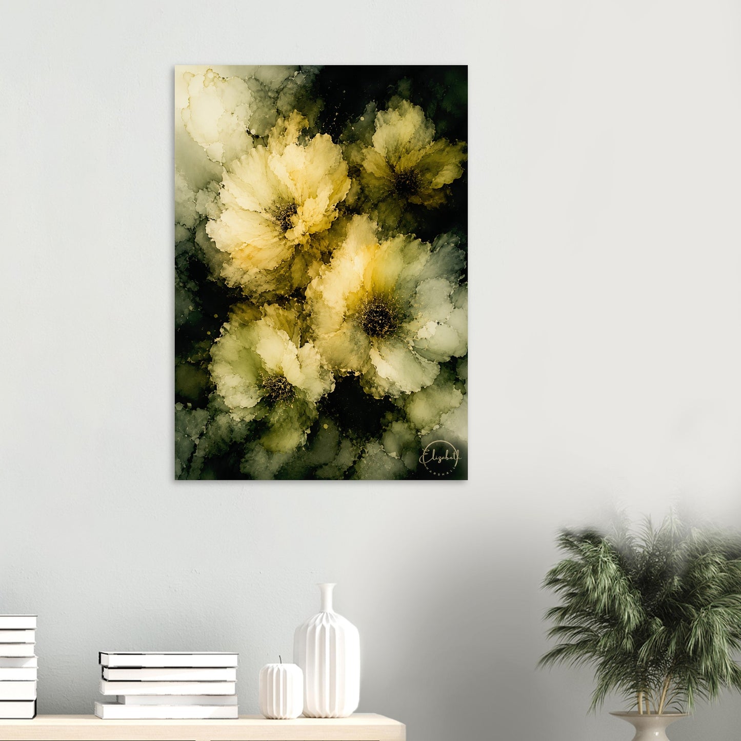 Moody Midnight Blooms artwork by Elizabeth Marshall 