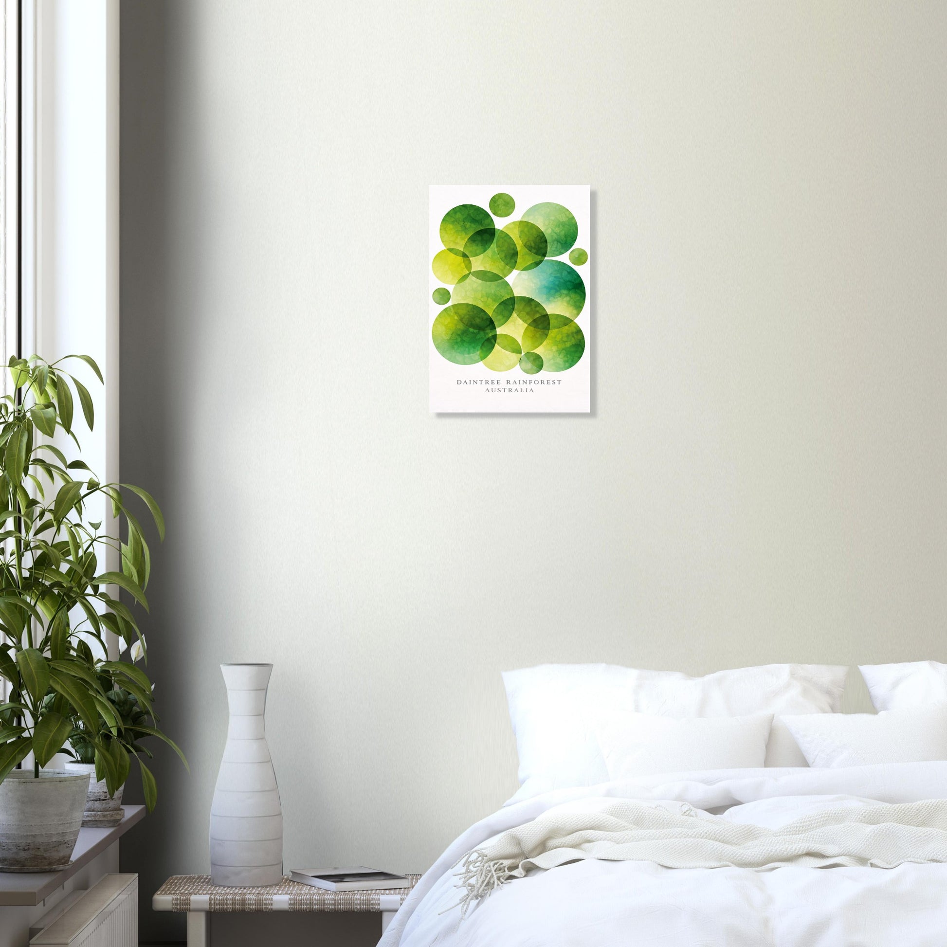 Abstract giclee print inspired by the Daintree Rainforest, Australia. Vivid lime, forest green & teal. Printed on 200gsm FSC paper. Ships worldwide. a3