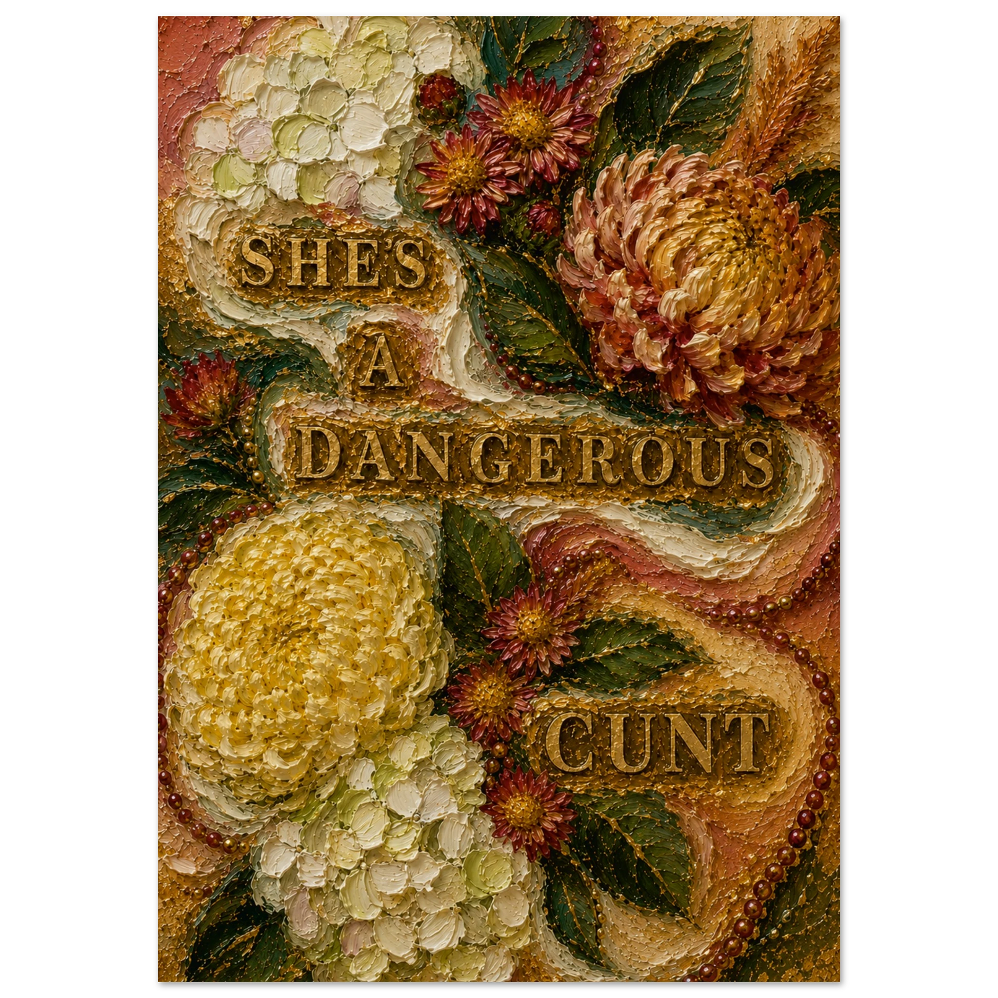 Bold floral feminist art print from the Dangerous Women series. Fierce, feminine & unapologetic. 