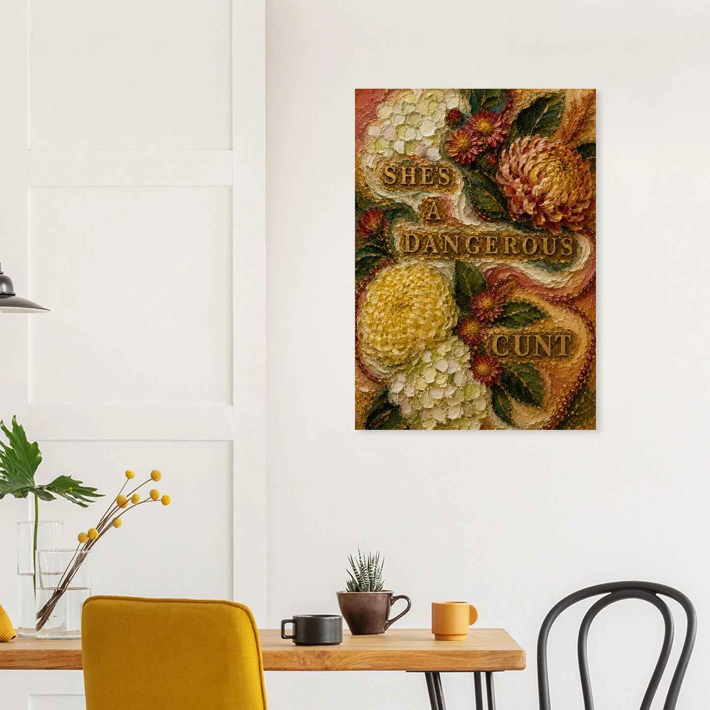 Bold floral feminist art print from the Dangerous Women series. Fierce, feminine & unapologetic. 