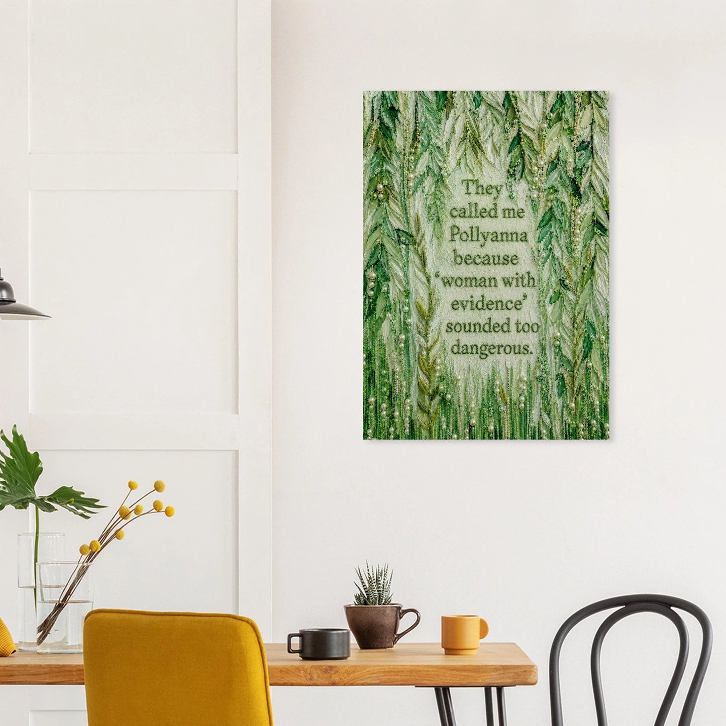 Pastel floral feminist wall art for women who survived and thrived. Giclee print, matte finish, free worldwide shipping. Available A4–A1. Gift for her.