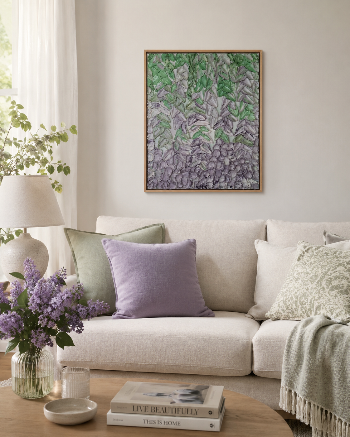Blooming Now | Messy Floral | Acrylic on Canvas Framed | Elizabeth Marshall SOLD