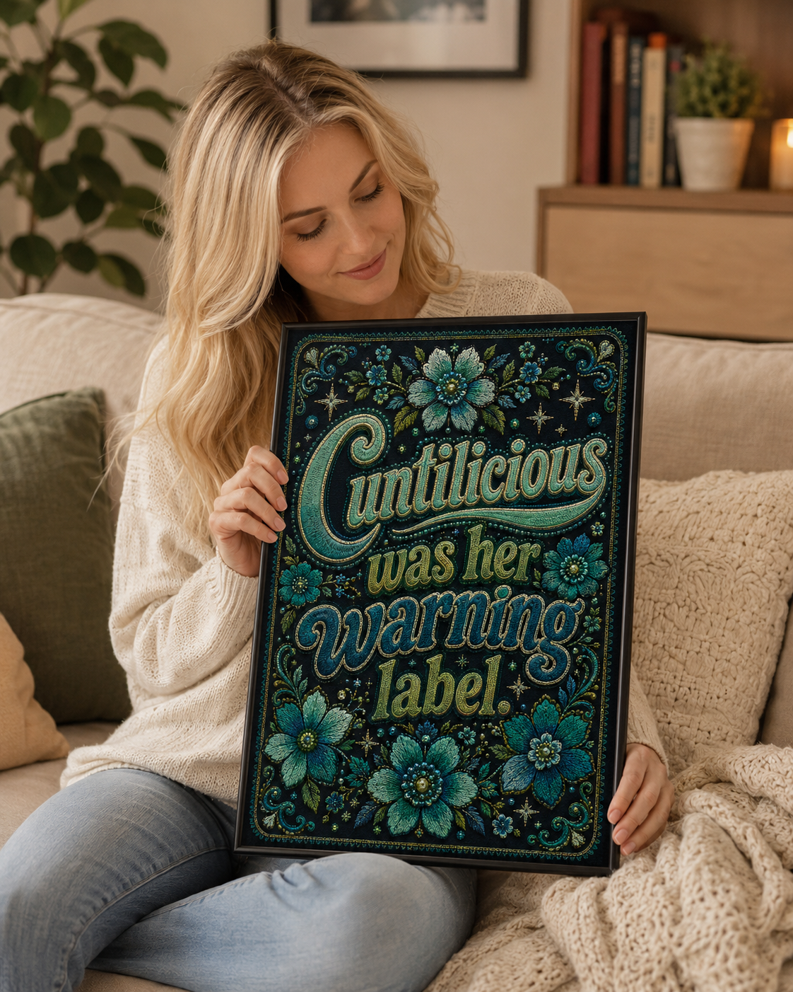 A powerful feminist art print from the Dangerous Women series by Elizabeth Marshall. This piece combines retro colours and vintage-style lettering to create a statement print about resilience, survival and becoming yourself again. Taking back the C word from slur to delicious, one art print at a time!