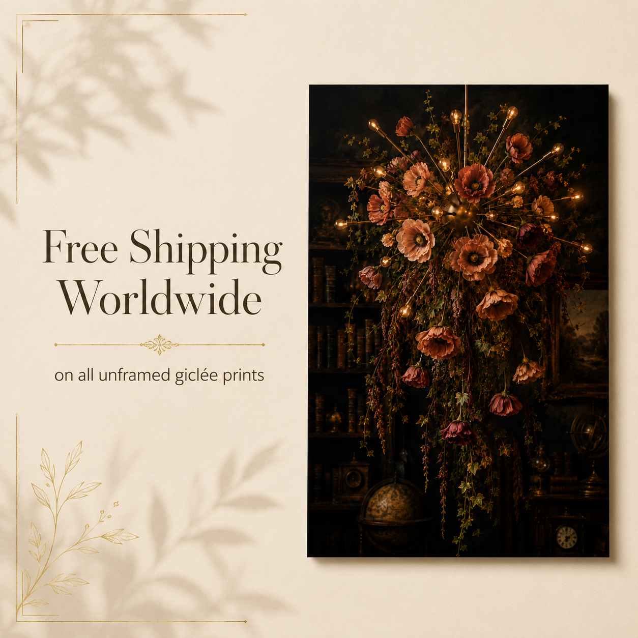 free worldwide shipping on all giclee prints 