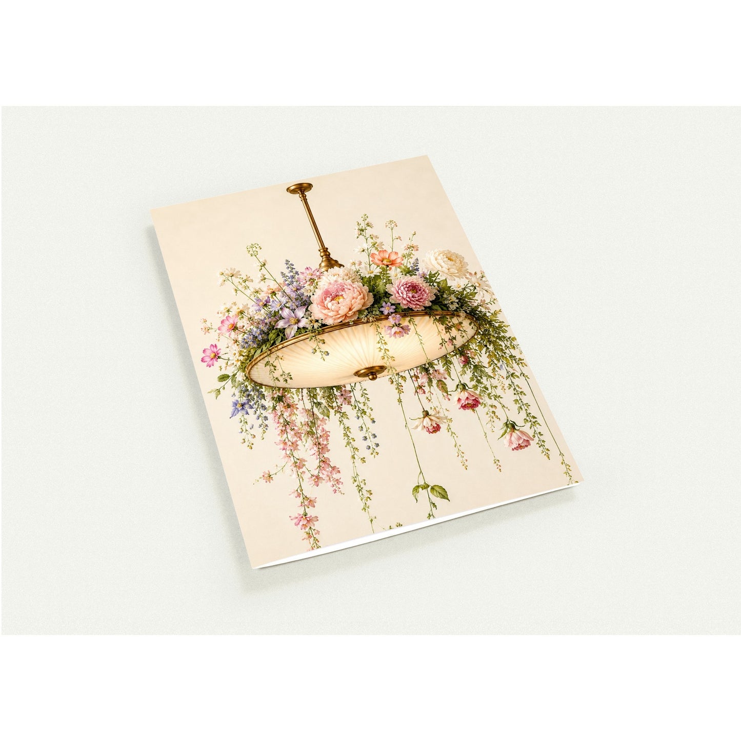 Decorative lamp with floral design on a light background