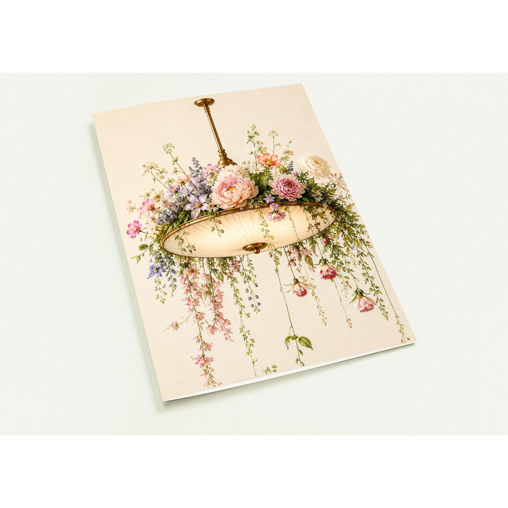 Mid century modern art cards — 10 designs featuring lights & florals. Pack of 10, blank inside with envelopes. By NZ artist Elizabeth Marshall.