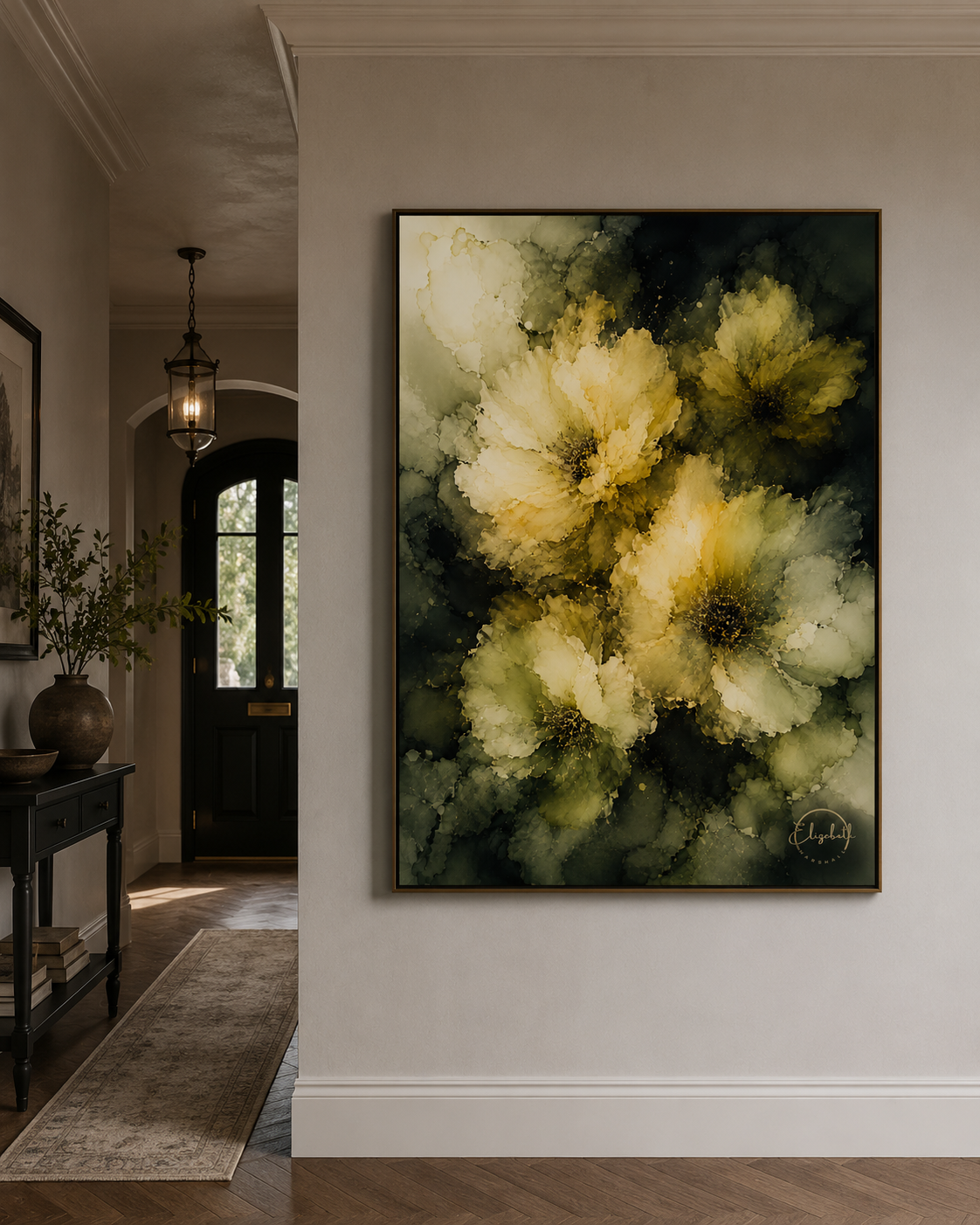 Moody Midnight Blooms artwork by Elizabeth Marshall  