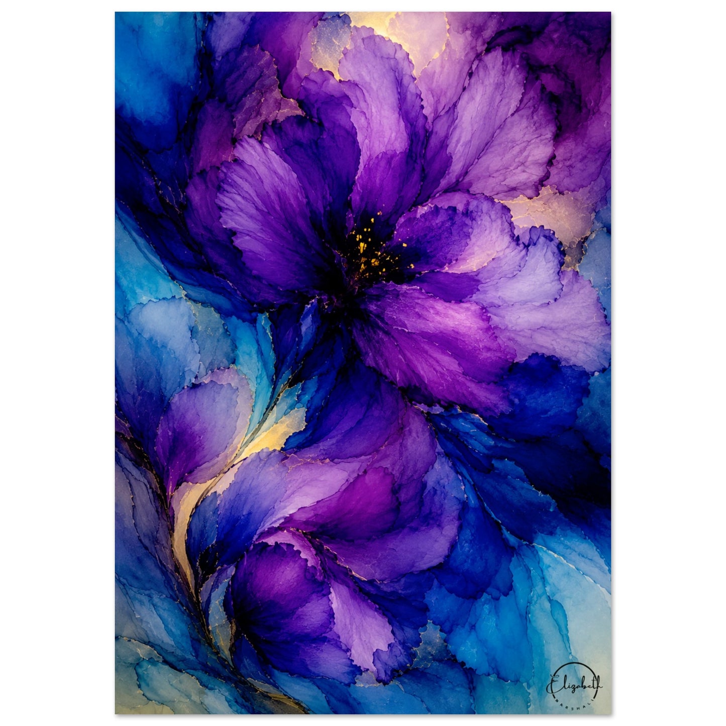 moody floral art print passion flows 