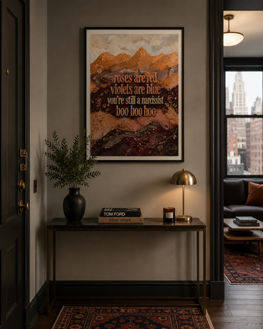 A bold feminist art print from the Dangerous Women Like Pollyanna series. For the woman who survived, rose, and refused to stay small. Surviving a narcissist.