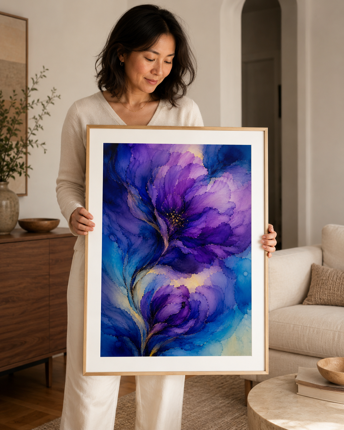 Passion Ignites | Moody Florals | Purple Blue Flowers | Giclee Fine Art Print