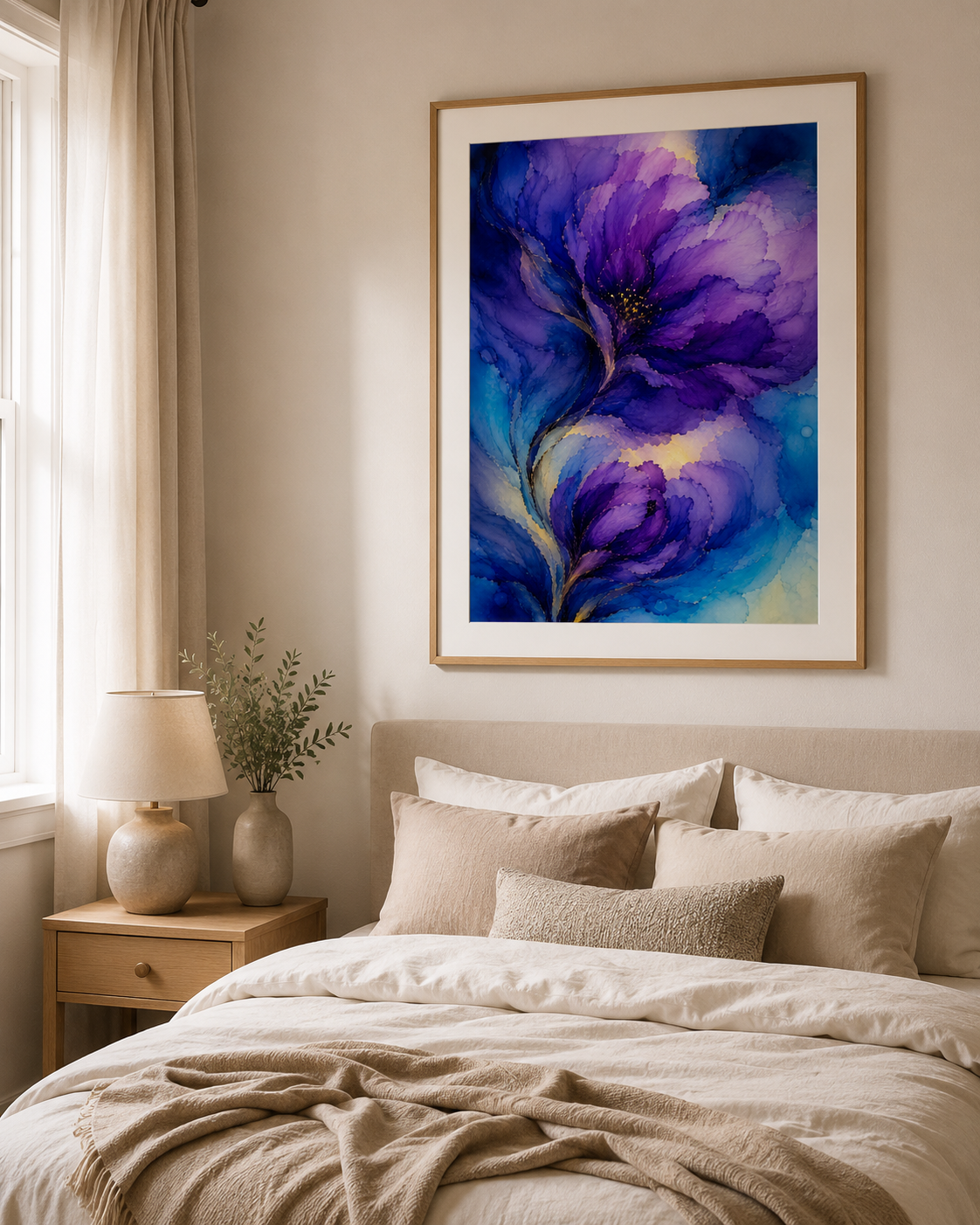 Passion Ignites | Moody Florals | Purple Blue Flowers | Giclee Fine Art Print