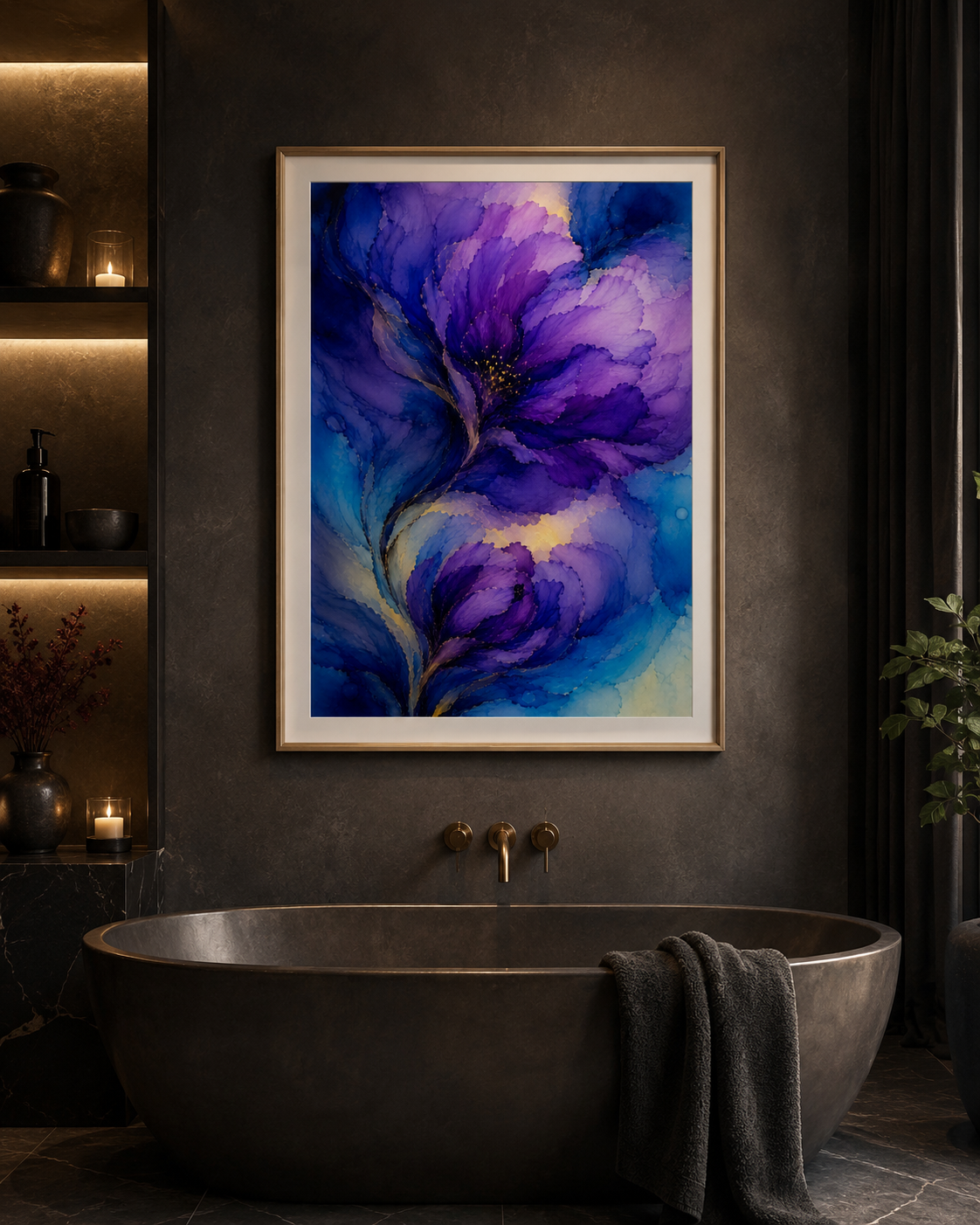 Passion Ignites | Moody Florals | Purple Blue Flowers | Giclee Fine Art Print