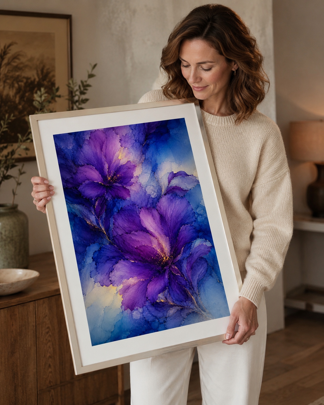 Passion Rises | Moody Florals | Purple Blue Flowers | Giclee Fine Art Print