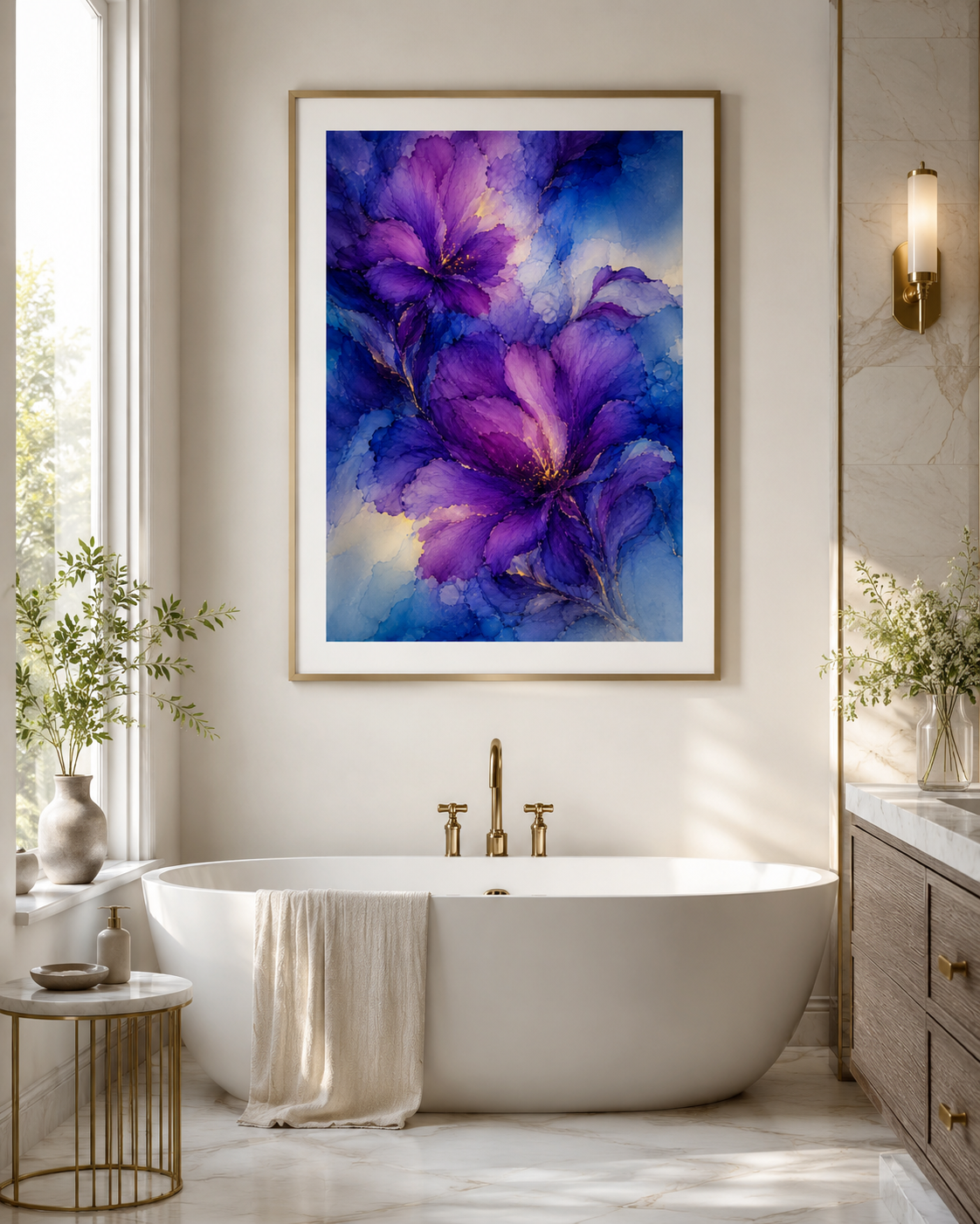 Passion Rises | Moody Florals | Purple Blue Flowers | Giclee Fine Art Print