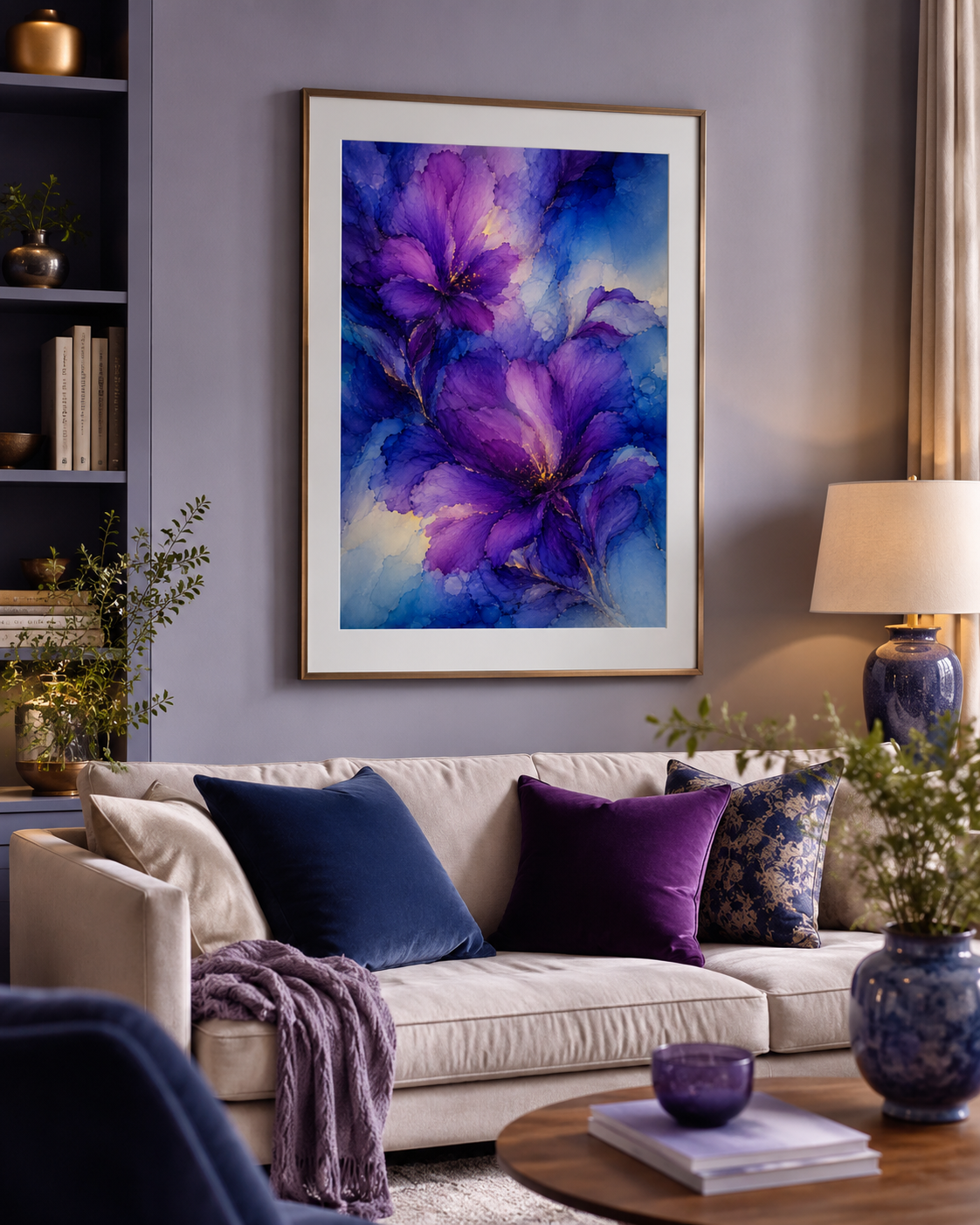 Passion Rises | Moody Florals | Purple Blue Flowers | Giclee Fine Art Print