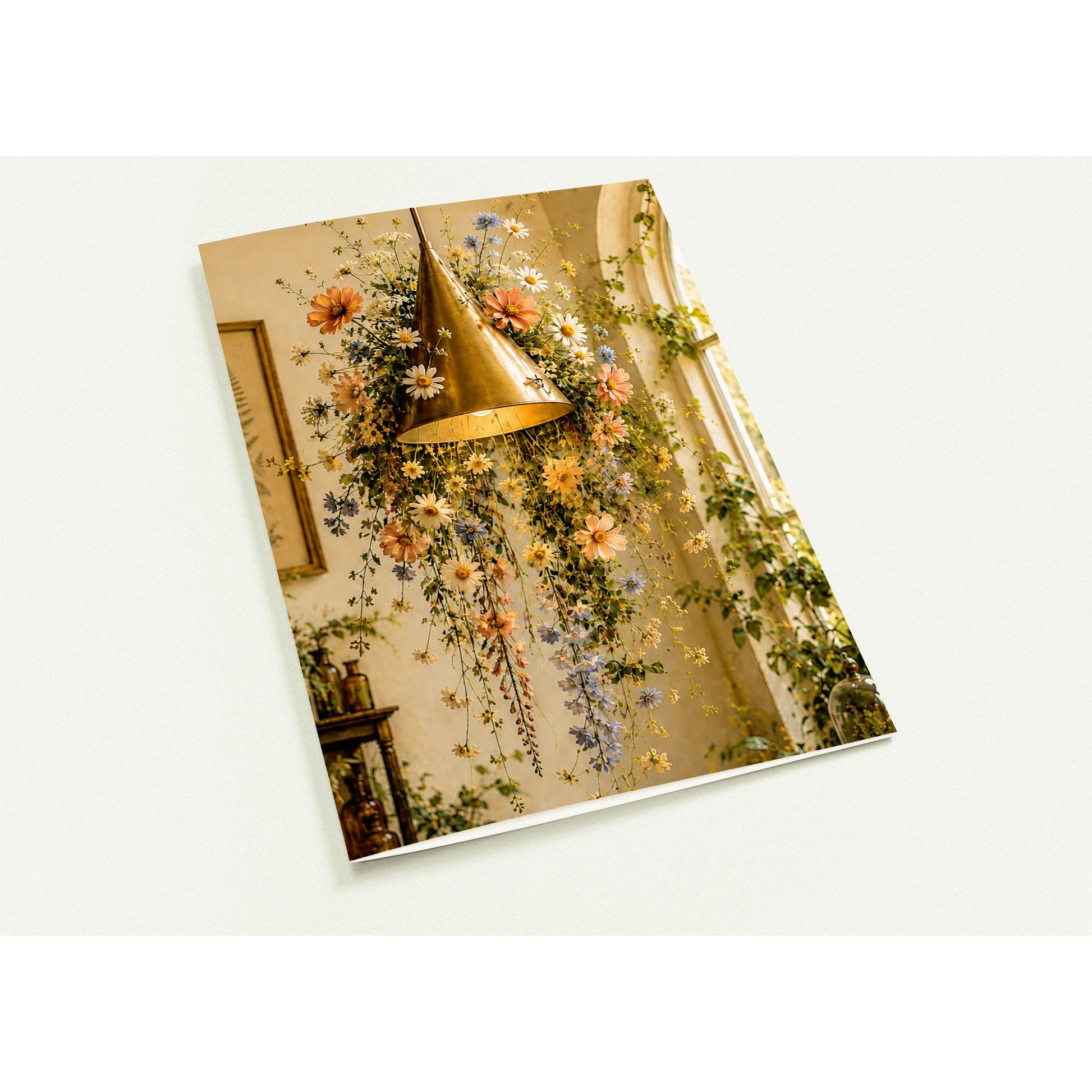 Mid century modern art cards — 10 designs featuring lights & florals. Pack of 10, blank inside with envelopes. By NZ artist Elizabeth Marshall.