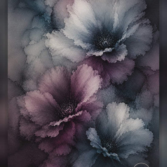 Moonlight Blue is the colour of the night sky, with moonlight refracting onto indigo and violet blooms that seem to hold their own light. This is a print that brings a room down to earth in the best possible way, grounding and beautiful all at once.