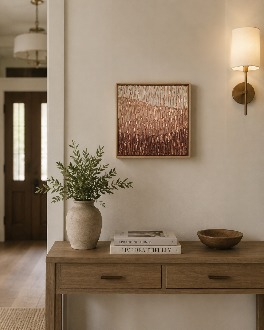 Ray of Light | Organic Abstract | Acrylic and Metallic Foil on Canvas | Elizabeth Marshall SOLD