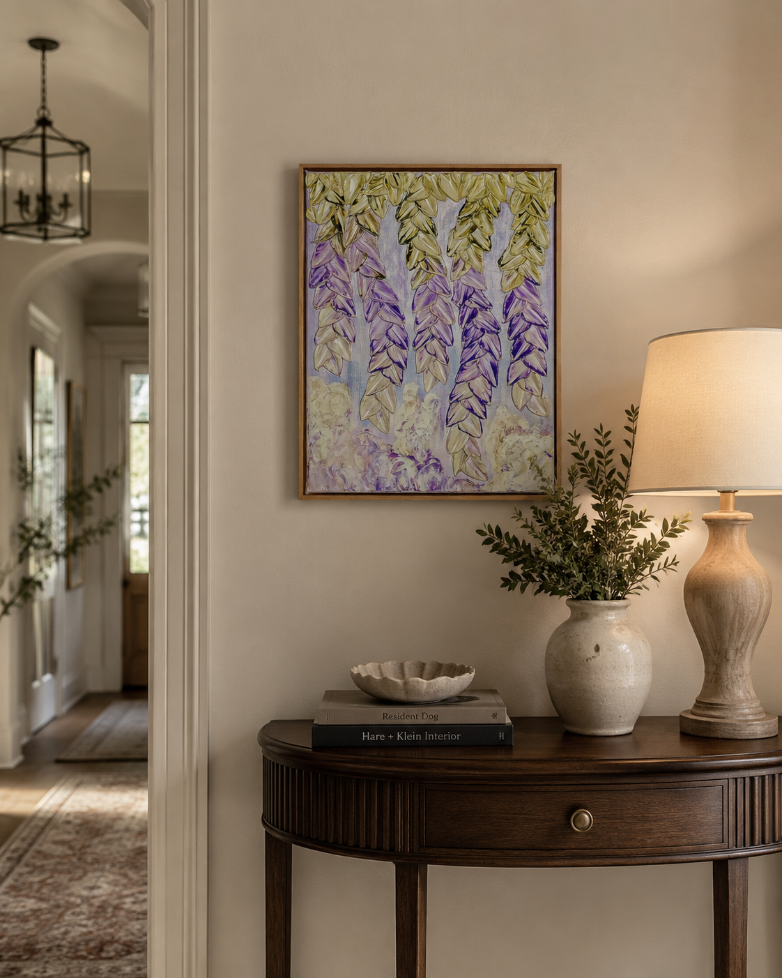 Wisteria Bloom | Messy Floral | Acrylic on Canvas Framed | Elizabeth Marshall SOLD